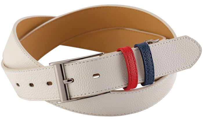 米白時尚高爾夫定制皮帶