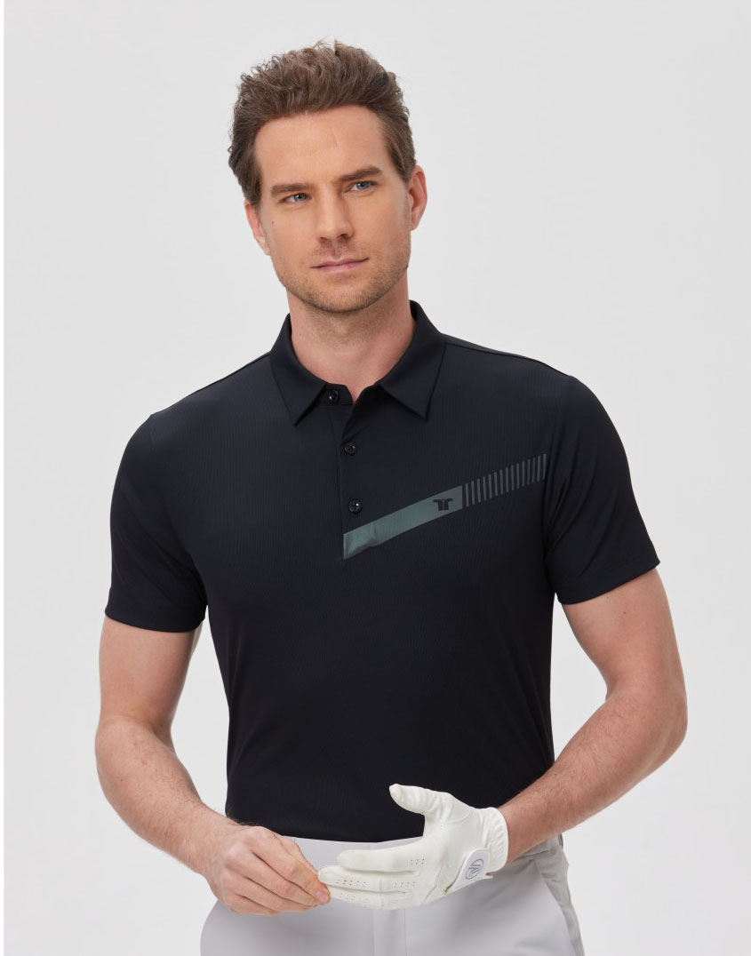 高爾夫男士黑色T恤