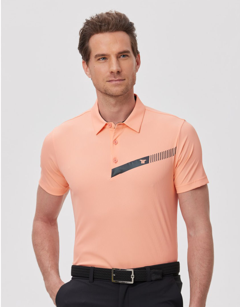 高爾夫男士淺橙T恤
